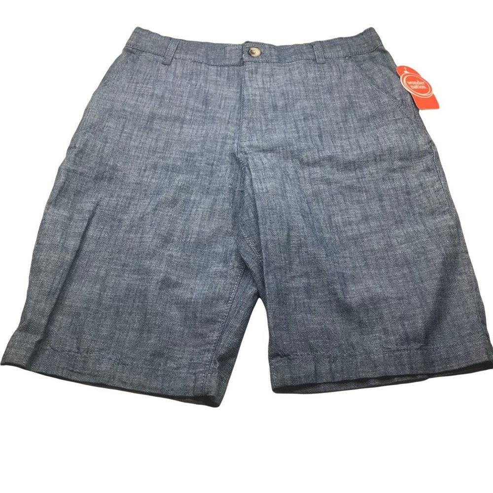Wonder Nation Boy's Size 18 Adjustable Waist Flat Front Shorts Blue New - Picture 1 of 13
